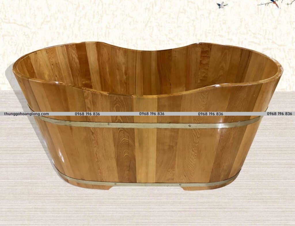 Bồn tắm gỗ Pơ Mu dáng Oval
