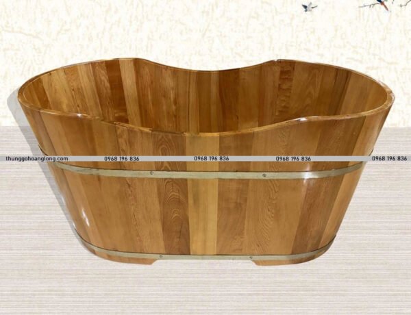 Bồn tắm gỗ Pơ Mu dáng Oval